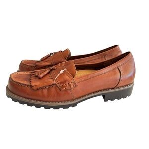 Thom McAn Rosann Brown Leather Tassel Loafers Size 9